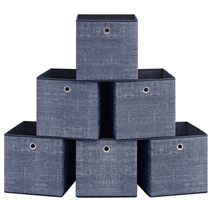 Lot de 6 bacs de <span class=keywords><strong>rangement</strong></span> pliables en tissu, capacités de 20 à 35 L, empilables et durables pour vêtements et jouets - Product Image 1