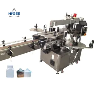 Factory small glass bottle self-adhesive labeling machine top side &bottle body sticker labeling machine