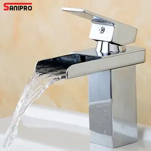 SANIPRO popolare mercato brasiliano miscelatore di lusso in rame rubinetto per lavabo a cascata per lavabo da bagno caldo e freddo