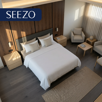 Ensemble de chambre d'hôtel style européen avec sommier à lattes, service complet pour entrepreneurs de projets, armoire et commodes