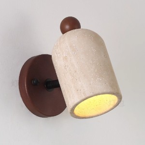 Huangdong Stone Wall Lamp Wabi Sabi Bedside <b>Light</b> Rotating <b>Retro</b> Bedroom Reading Fixture - Product Image 1