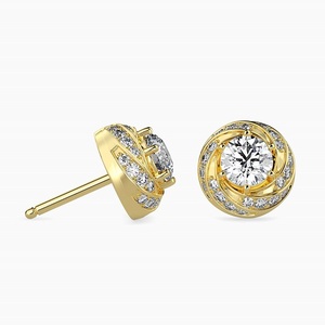 Pendientes de Diamantes VVS de 1.5 Quilates Cada Uno, Cultivados en Laboratorio, Corte Brillante, Oro de 14K, Joyería de Lujo para Mujer, Certificados por IGI - Product Image 1