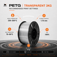 Filamen PETG Transparan MUCAT 1.75mm 3KG Spool Bahan Cetak 3D untuk Printer FDM dan Pembuatan Model