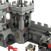 MOC Lion Fortress Castle Modular Wall Tower and Corner Keep Construction Toy-Plastic Medieval Military Scene with for