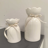 Moderne Sublimations-Keramikvase Weiß Minimalistisch Exquisit & Langlebig Tisch-Blumendekoration für Esszimmer Wohndekor