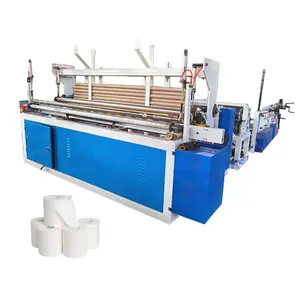 Hoge Snelheid Volautomatische Complete Productielijn Kleine Schaal Badkamer Toilet Tissue Roll Making Machine Prijs In China