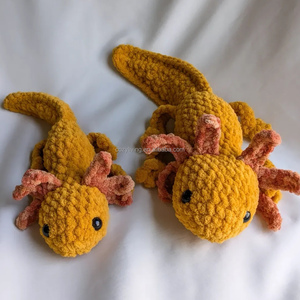 Hilo <span class=keywords><strong>de</strong></span> chenilla Amigurumi personalizado, Adorable, hecho a mano, ganchillo, Color personalizado, Axolotl para niños, manualidades, regalo, novedad - Product Image 4