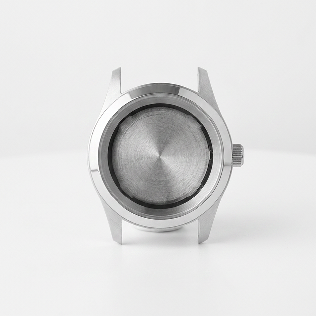 Customized Silver 316L Stainless Steel 38mm Watch Case Fits Miyota 9 Series movements 9015 90S5 9019 9029 9039