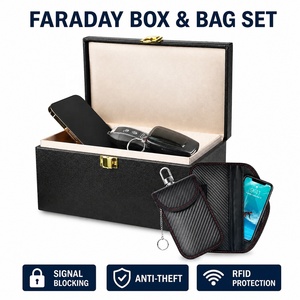 Sac de blocage de signal Faraday pour clé de voiture, téléphones, bloqueur RFID, brouilleur GPS, protection antivol et de confidentialité, ensemble de pochettes - Product Image 1