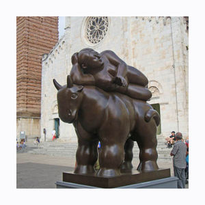 Sculpture moderne en bronze de Fernando <span class=keywords><strong>Botero</strong></span>, représentant une femme nue endormie sur un cheval, art abstrait pour l'extérieur, jardin, maison - Product Image 4