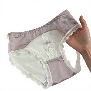 Misty Rain Jiangnan~Tanga <span class=keywords><strong>de</strong></span> encaje estilo chino para mujer, transpirable, con lazo, <span class=keywords><strong>de</strong></span> talle medio, que abraza la cadera, talla grande - Product Image 1