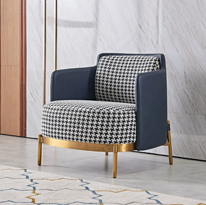 Modern Houndstooth Accent Chair Fabric <b>Armchair</b> <b>Single</b> Seat Lounge Chair for Living Room - Product Image 4