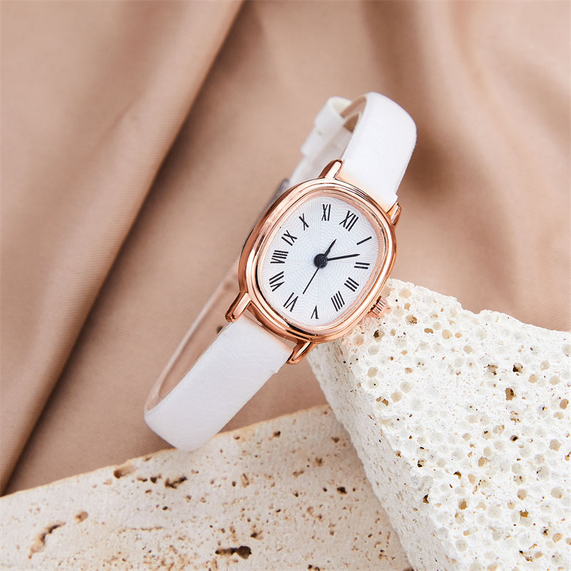 Shop Women's White Leather Band Watches Luxury Waterproof