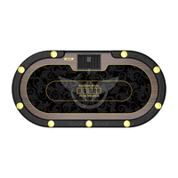 Table de poker Texas Hold'em ovale YH avec design de pieds en H - Table de poker de casino de 240 cm avec accoudoirs en cuir et logo personnalisé