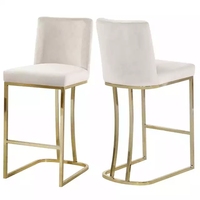 Chaise de salle à manger nordique de luxe moderne, chaise de bar minimaliste avec dossier en acier inoxydable, idéale pour hôtel et salon