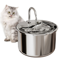 AOJI Ultra Quiet Charge Plug-in Stainless Steel 2L Automatic Pet Fountain dengan Filter Karbon Aktif