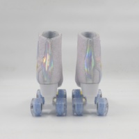 Patins à roulettes en cuir au design brillant et moderne avec roulements ABEC-7 et roues lumineuses en PU pour enfants débutants, intérieur/extérieur