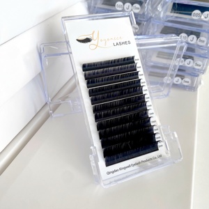<span class=keywords><strong>Cils</strong></span> synthétiques en <span class=keywords><strong>soie</strong></span> de haute qualité, 12 rangées, 0,10 mm, 0,20 mm, style mat, noir foncé, 8-15 mm, boucle C/CC/D, volume - Product Image 4