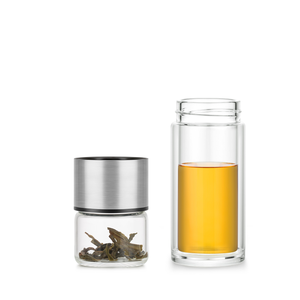 Teiera Portatile in Vetro Borosilicato di Alta Qualità 238ml a Doppia Parete con Infusore in Acciaio Inox Ecologica Certificata CE Classica - Product Image 6