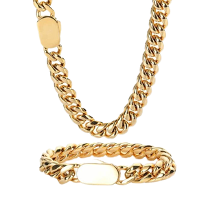 Collar de Cadena Cubana de Acero Inoxidable ODM, Diseño Hip Pop con Diamantes en Color Dorado y Negro para Hombres y Mujeres, Joyería de Aniversario - Product Image 2