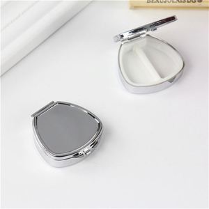 Boîte à pilules de poche personnalisée en acier inoxydable, étanche, portable, avec miroir, pour voyage, mignonne, étui à médicaments - Product Image 5