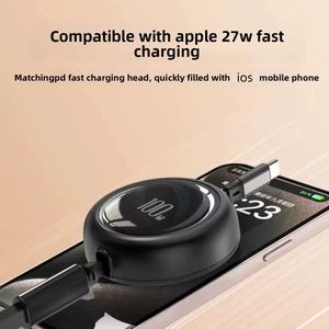 Cable DE DATOS PD27W tipo C para Android para <span class=keywords><strong>Huawei</strong></span> carga súper rápida compatible con impresora de carga Flash de un tirón tres elásticos - Product Image 3