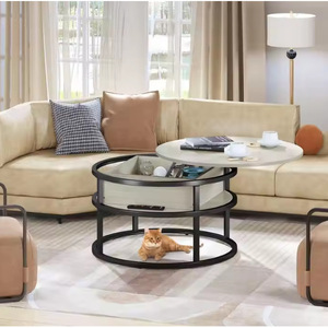Mesa de centro de madera con tapa elevable para comercio transfronterizo, mueble de sala de estar de pie para uso doméstico, mesa de té sencilla y de alto valor. - Product Image 1