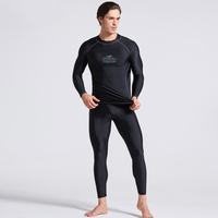 Ensemble Rash Guard à manches longues pour hommes Sports Gym Fitness Surf Set Swim Trunks Surfing Shirts Swimsuit Long Swimwear