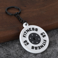 Porte-clés Série Fitness Créative, Breloque haltère et disque de musculation, Pendentif pour sac à dos