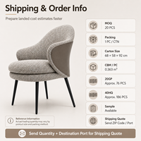 Chaise de salle à manger de luxe moderne, fauteuil rembourré en tissu, mobilier de restaurant et d'hôtel, chaise d'appoint avec pieds en métal