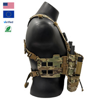Rompi Taktis Dada yang Dapat Disesuaikan Sistem MOLLE dengan Panel Samping Tegris Kantong Vest Taktis Kamuflase untuk Aktivitas Luar Ruangan
