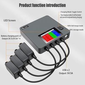 เครื่องชาร์จจอแสดงผลดิจิตอลอัจฉริยะ 4 พอร์ต 8.5V 2A ตัวจัดการแบตเตอรี่โดรนสำหรับแบตเตอรี่มินิ 3 โปร/รีโมทคอนโทรล/โทรศัพท์มือถือ DJMN - Product Image 5