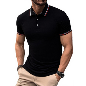 Polo de <span class=keywords><strong>golf</strong></span> décontracté à manches courtes pour hommes, avec impression 3D, logo brodé personnalisé, tricoté pour l'été, court. - Product Image 3