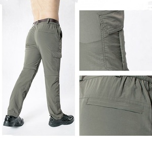 Pantalon de randonnée et de cyclisme unisexe OEM à séchage rapide en fibre chimique solide, deux sections détachables, printemps-été - Product Image 4