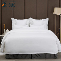 Parure de lit 4 pièces en coton égyptien blanc 400 fils, non jetable, tissée, pour hôtel de luxe 5 étoiles, usage domestique et hospitalier
