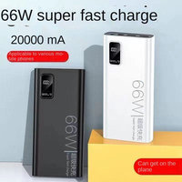 Batterie externe portable ultra-fine WM 20000mAh, grande capacité, charge super rapide, type-C, écran LED, utilisation en extérieur