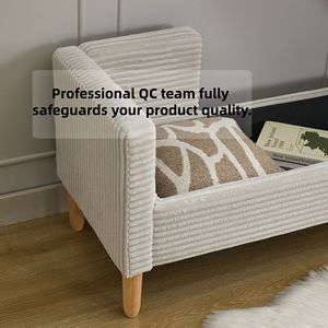 Fauteuil ottoman moderne en tissu capitonné, sans stress, pour salon, chambre à coucher, usage domestique, confortable, gris clair - Product Image 5