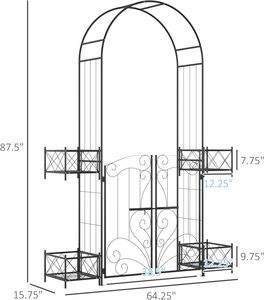 Arche de jardin en métal robuste pour l'extérieur, facile à assembler, en <span class=keywords><strong>fer</strong></span>, pour fleurs et mariages, arches de jardin décoratives pour l'extérieur - Product Image 6