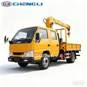 Camion grue JMC 6,5T 4x2 avec grue télescopique de 2,8T et double cabine pour la manutention et le transport de marchandises - Product Image 3