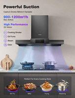 Campana extractora de humos HYUNDAI de 750 mm, estilo empotrado, 650 m³/h, 430 #   Filtro de Barrera SS con Certificación CE CB OEM