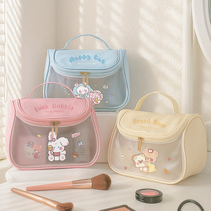 Luck Rabbit Makeup Bag Pink Rectangle Portable Travel Toiletries Hook Type Storage Organizer - Product Image 4