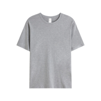 Camiseta de Algodón de Color Sólido para Hombre, Manga Corta, Cuello Redondo, Corte Regular, Diseño Liso Teñido, Estilo Casual