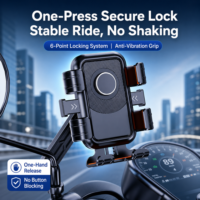 New 6-Claw Motorcycle Phone Holder Anti-shake Handlebar Mirror Mount Scooter Bicycle Navigation Bracket B2B Wholesale