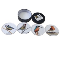 Ensemble de 6 verres ronds en liège de bière, emballage de sous-verres en étain, pour boisson
