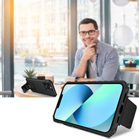 Étui rigide en PC résistant aux chocs avec support et cache-caméra coulissant pour Samsung Galaxy S24 Ultra A15 S23 Fe pour Iphone 16 Pro Max 17