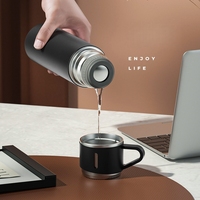 Novedades 2026, Termo Promocional de Navidad de 500 ml, Botella de Agua de Acero Inoxidable, 2 Tazas, Frío/Calor, Juego de Regalo Personalizado