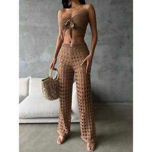 Lined <b>Knit</b> <b>Set</b> Brown Women's Sweater <b>Set</b> Standard Fit - Product Image 2