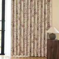 Rideau occultant numérique imprimé floral en polyester à trous perforés pour chambre et salon – Décoration intérieure