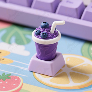 Teclas personalizables de resina 3D con diseño de batido de arándanos Teclado <span class=keywords><strong>MX</strong></span> Compatible se puede personalizar según sea necesario - Product Image 1