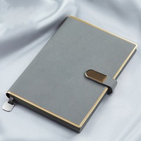 Nouveau carnet de style chinois A5, bloc-notes professionnel à feuilles mobiles avec bouton en U, pour procès-verbaux de réunion, bloc-notes de bureau, logo personnalisé, reliure cousue